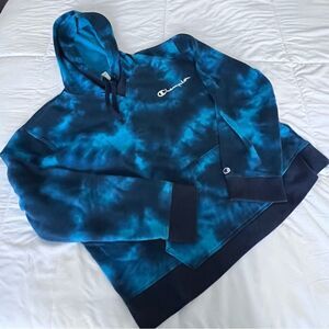 Champion Blue Tie-Dye Men's Women's Kids Hoodie size XXL